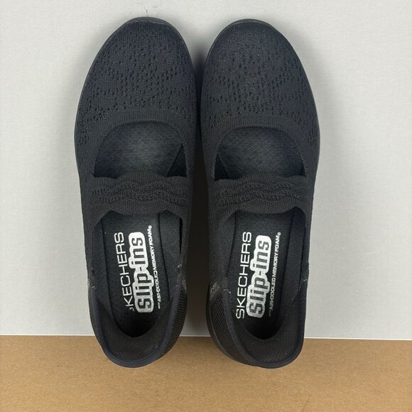 Skechers Slip-Ins Arya That's Sweet Sneakers Womens 7 Black Memory Foam Slip On - Picture 9 of 10